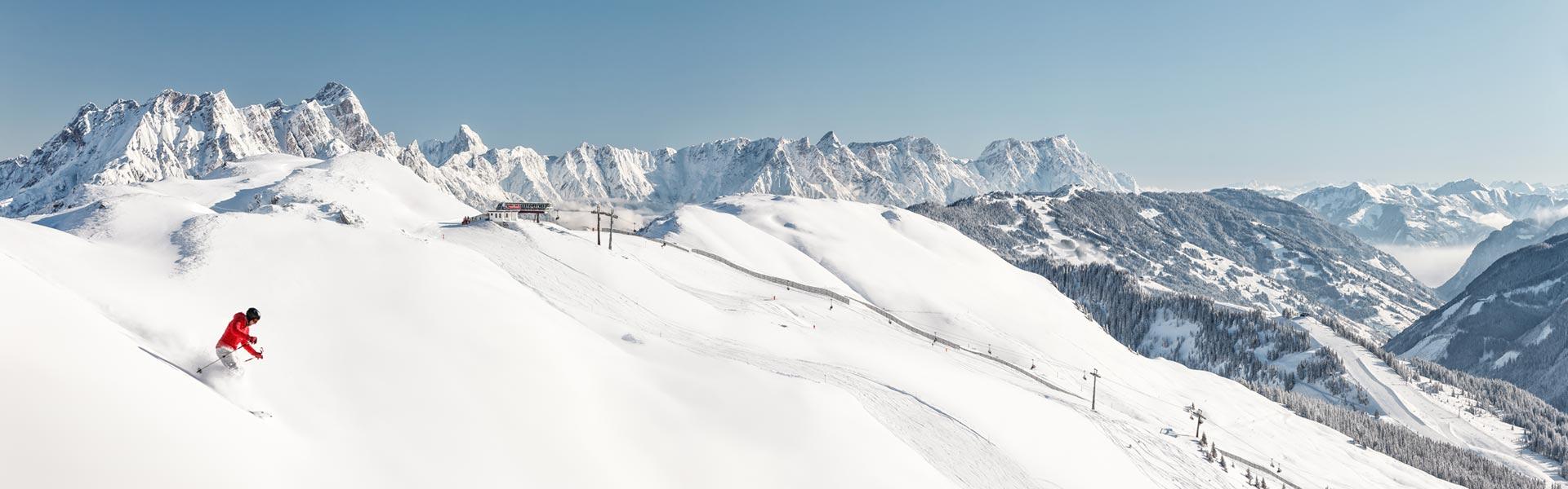 Winter Skifahren Saalbach